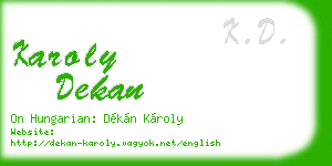 karoly dekan business card